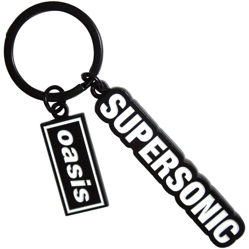 Oasis - Supersonic Decca Logo Charm Keychain - White/Black